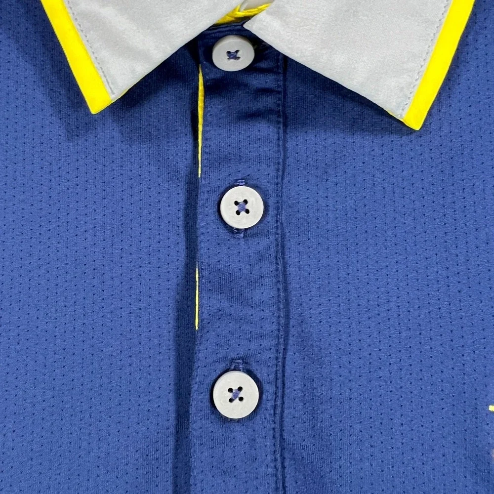 Adidas Polo Shirt Mens Large Blue Short Sleeve Performance Climacool‎ Golf